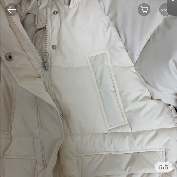 Zara oversized hooded ecru cream neutral puffer jacket Parka pocket size XS NWT - Picture 9 of 16